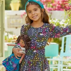 Disney Encanto Floral Kids Dress with Long Sleeves, Size 3